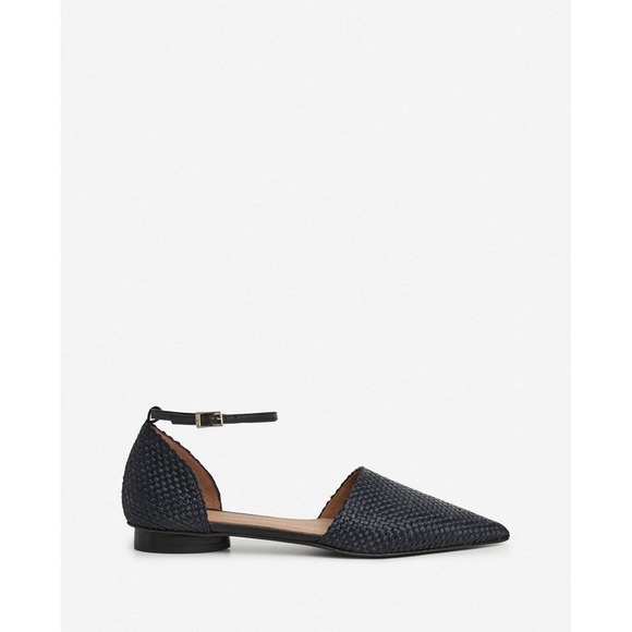Flattered Frankie Small Weave Flats NEW Black EU 36 US 6 SOLD OUT Leather Rafia - Picture 1 of 6